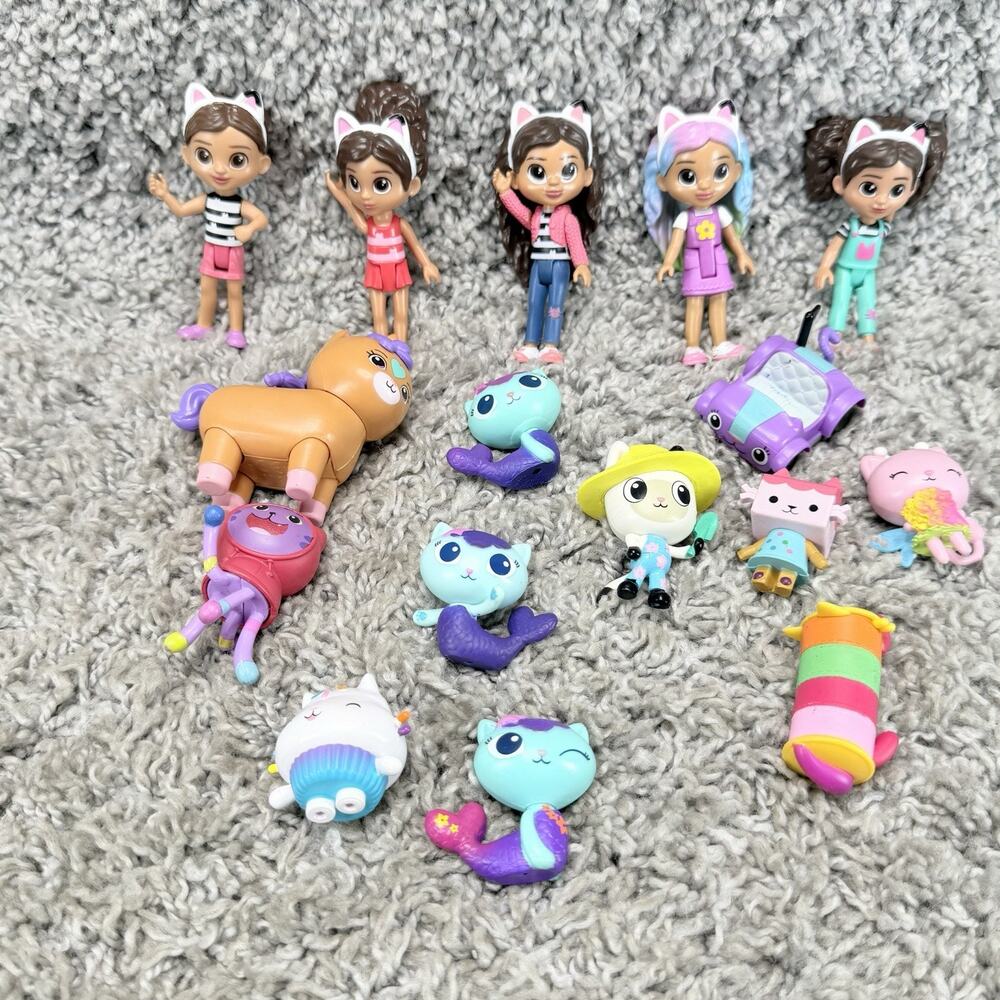 Gabby’s Dollhouse Figure Lot Gabby Mercat Cat Toys Accessories Vehicle Mixed